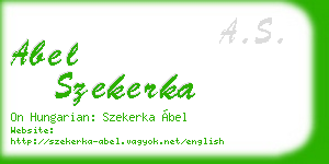 abel szekerka business card