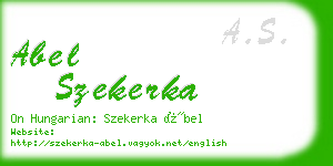 abel szekerka business card